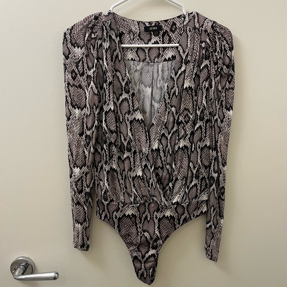 AFRM snakeskin bodysuit